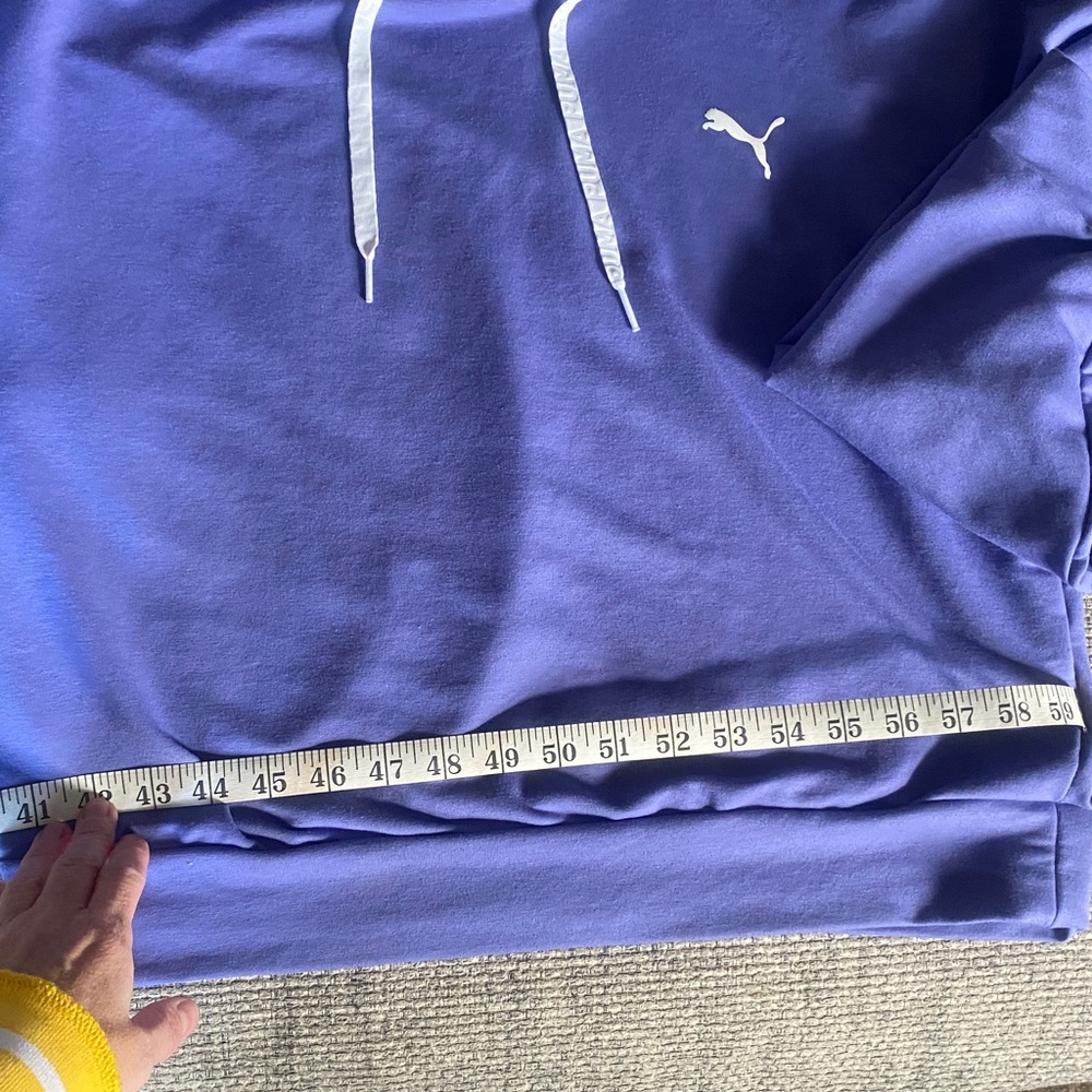 Puma Lightweight Cropped Pullover Hoodie with Logo, Purple, Medium - Picture 7 of 7